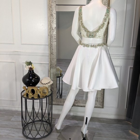 White Short Homecoming Cocktail Dress - Picture 2 of 2